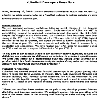 A DETAILED INSIGHT INTO KOLTE-PATIL DEVELOPERS’ KEY - Life Republic